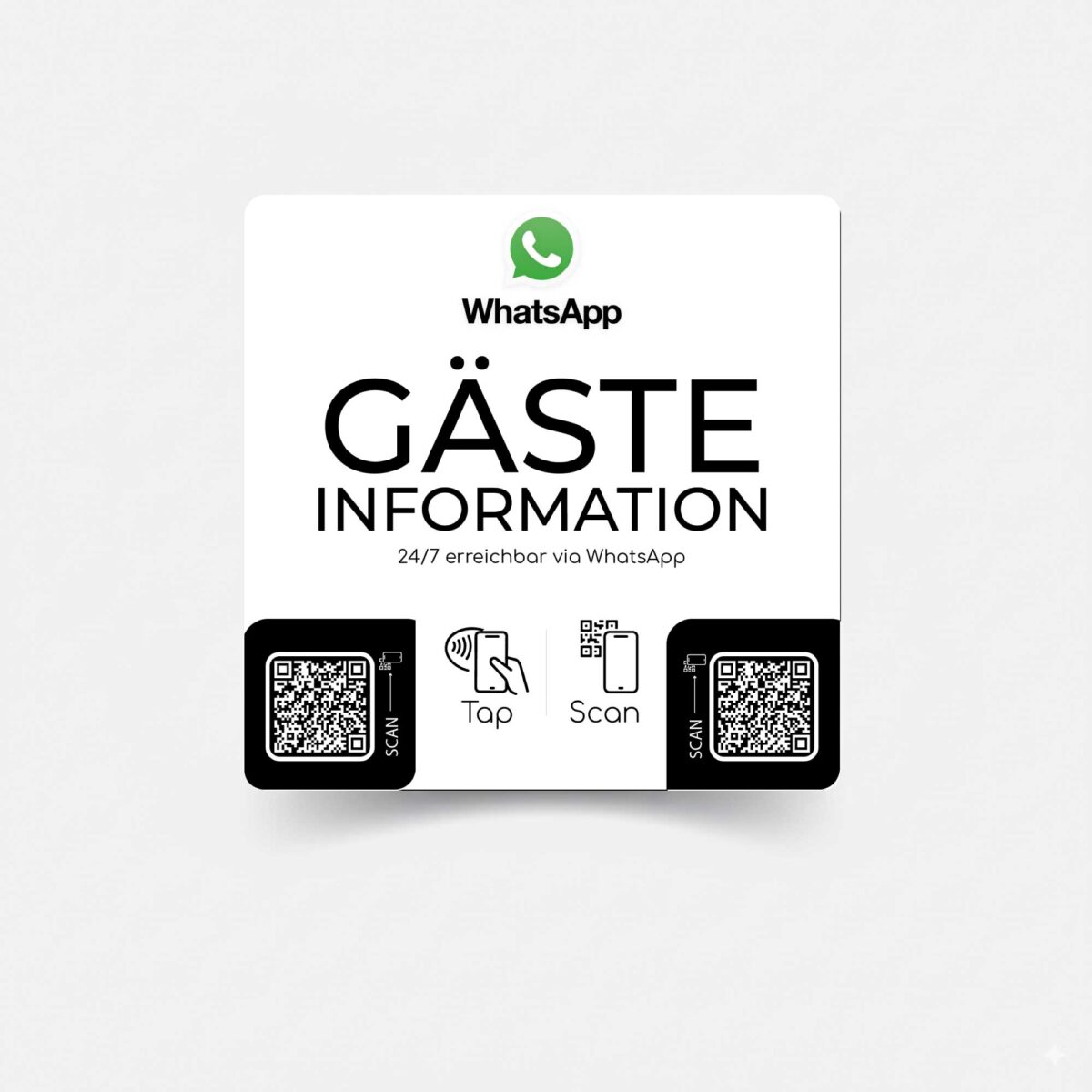 Gästeinformation WhatApp Smart Sticker mit NFC und QR Code – Bild 1