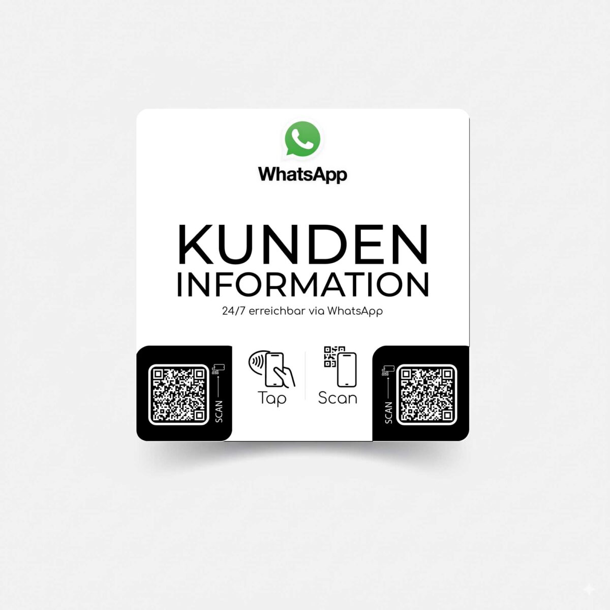 Kundeninformation WhatApp Smart Sticker mit NFC und QR Code – Bild 1