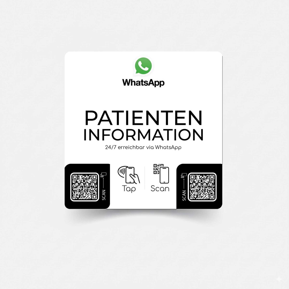 Patienteninformation WhatApp Smart Sticker mit NFC und QR Code – Bild 1