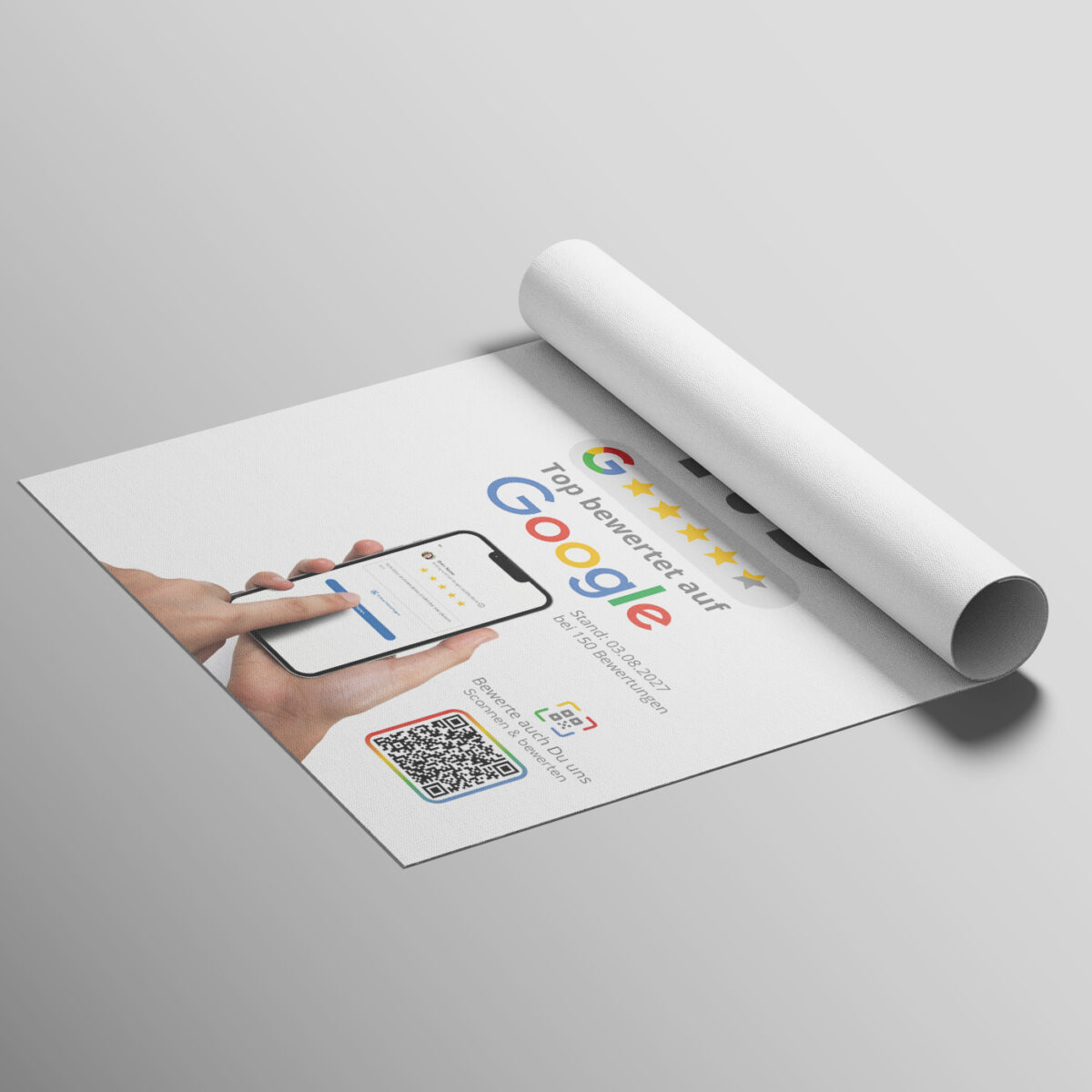 Google Bewertung Poster A3 "Phone"  | Mit QR Code direkt zur Bewertung | Kundenfeedback sichtbar machen – Bild 1
