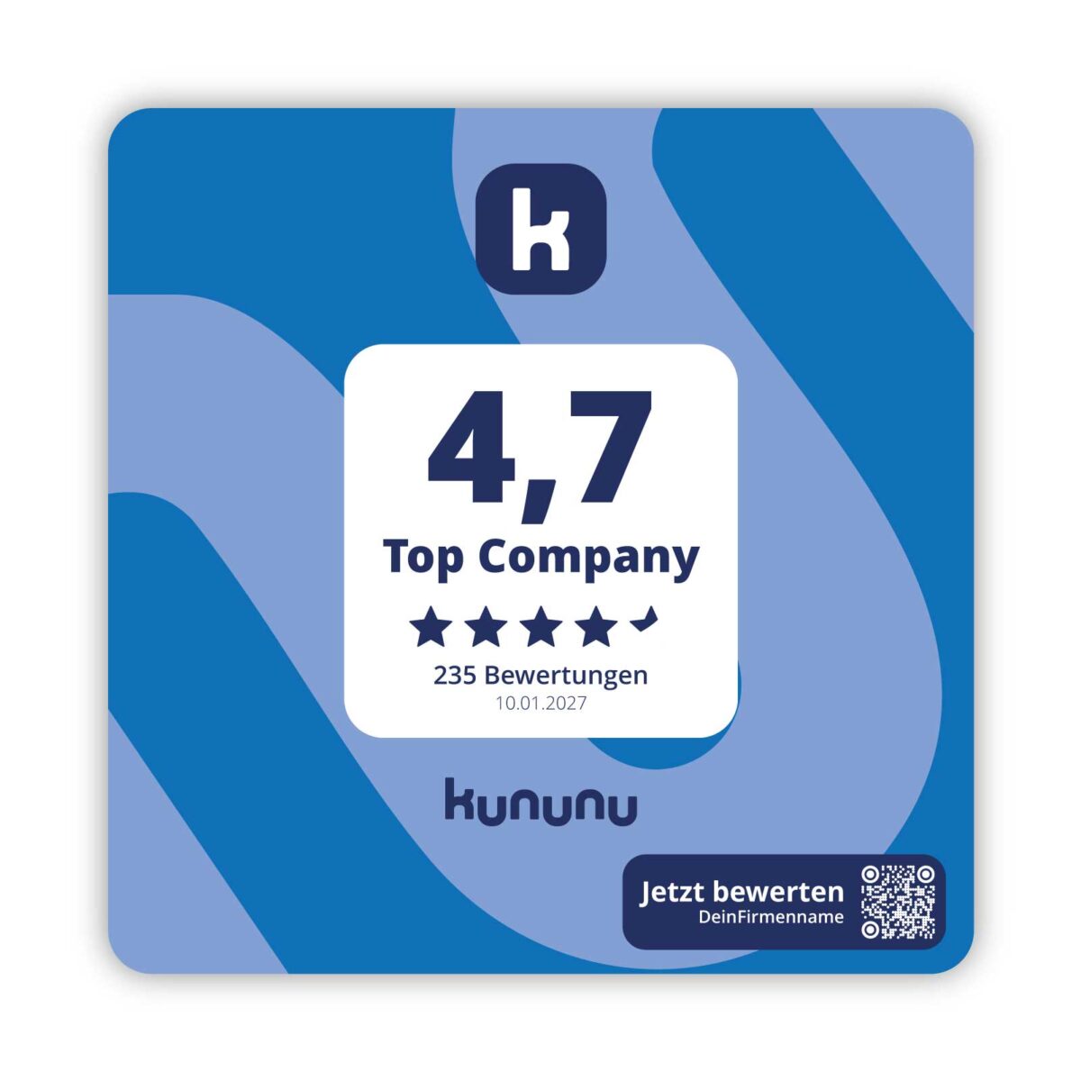 Kununu Top Company Score-Aufkleber mit QR-Code – Bild 1