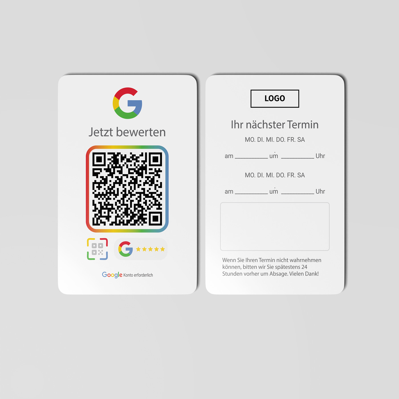 google-bewertung-terminkarte-g-white-2 Terminkarten mit Google Bewertung QR Code "G" Design – Bild 4