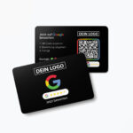 Bewerten Sie uns auf Google Visitenkarte G mit Google Bewertung QR Code Schwarz