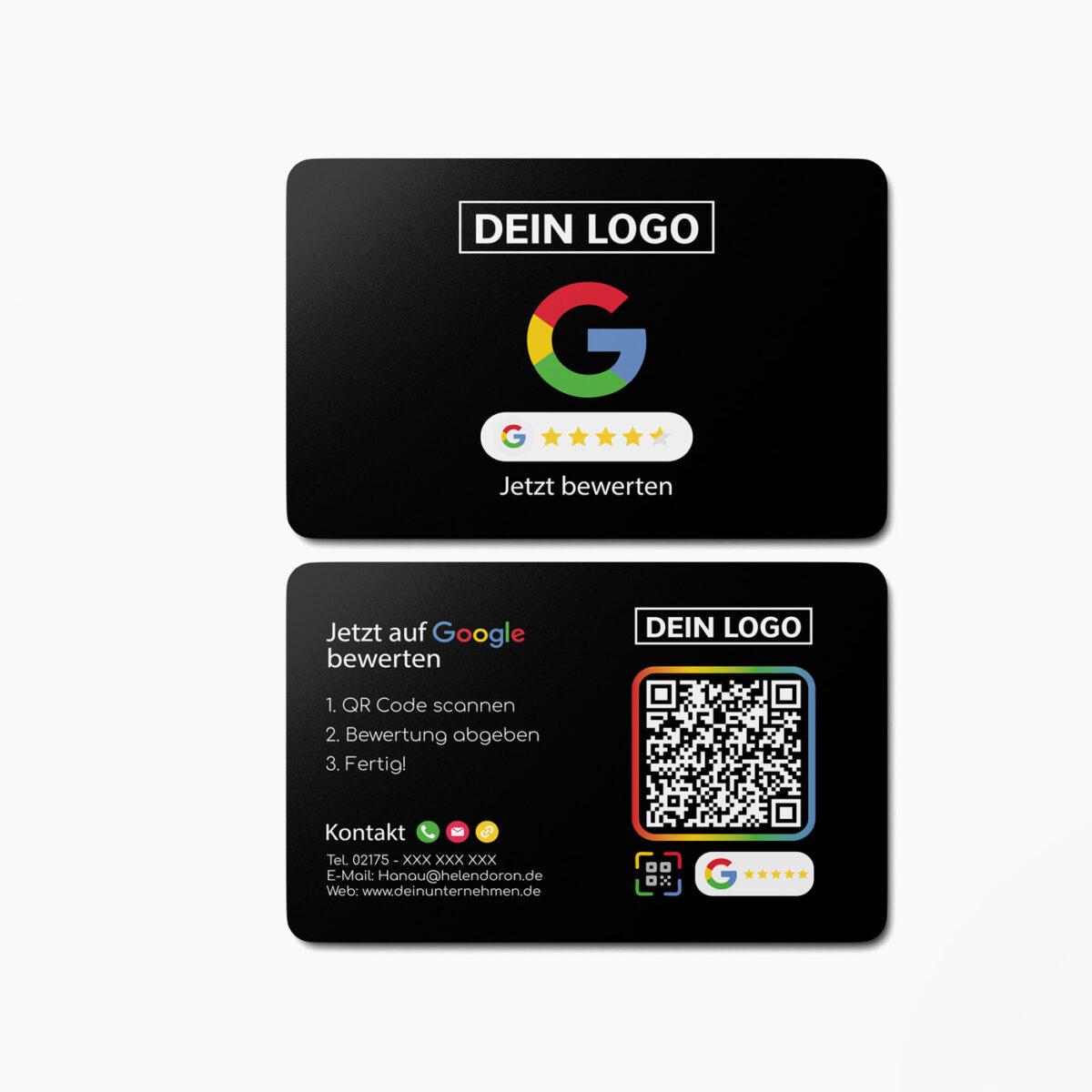 Évaluez-nous sur Google Business Card G avec code QR d'avis Google noir – Image 2