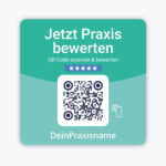 QR-Sticker für Arztbewertungen & Terminvereinbarung | Personalisierbar mit Praxisnamen