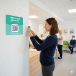 QR-Sticker für Arztbewertungen & Terminvereinbarung | Personalisierbar mit Praxisnamen – Bild 2