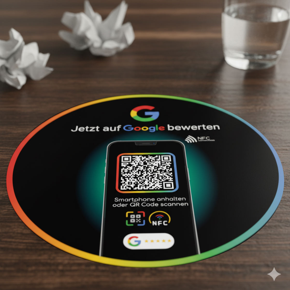 nfc-sticker-tap-black-1-2 Google Bewertung NFC Aufkleber Tap Black "G" mit Google Bewertung QR Code – Bild 2