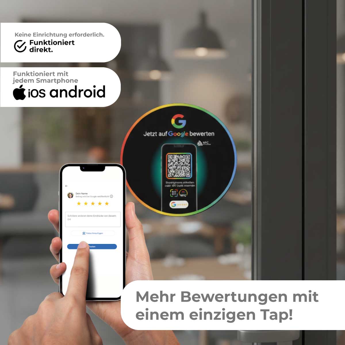 nfc-sticker-tap-black-5 Google Bewertung NFC Aufkleber Tap Black "G" mit Google Bewertung QR Code – Bild 3