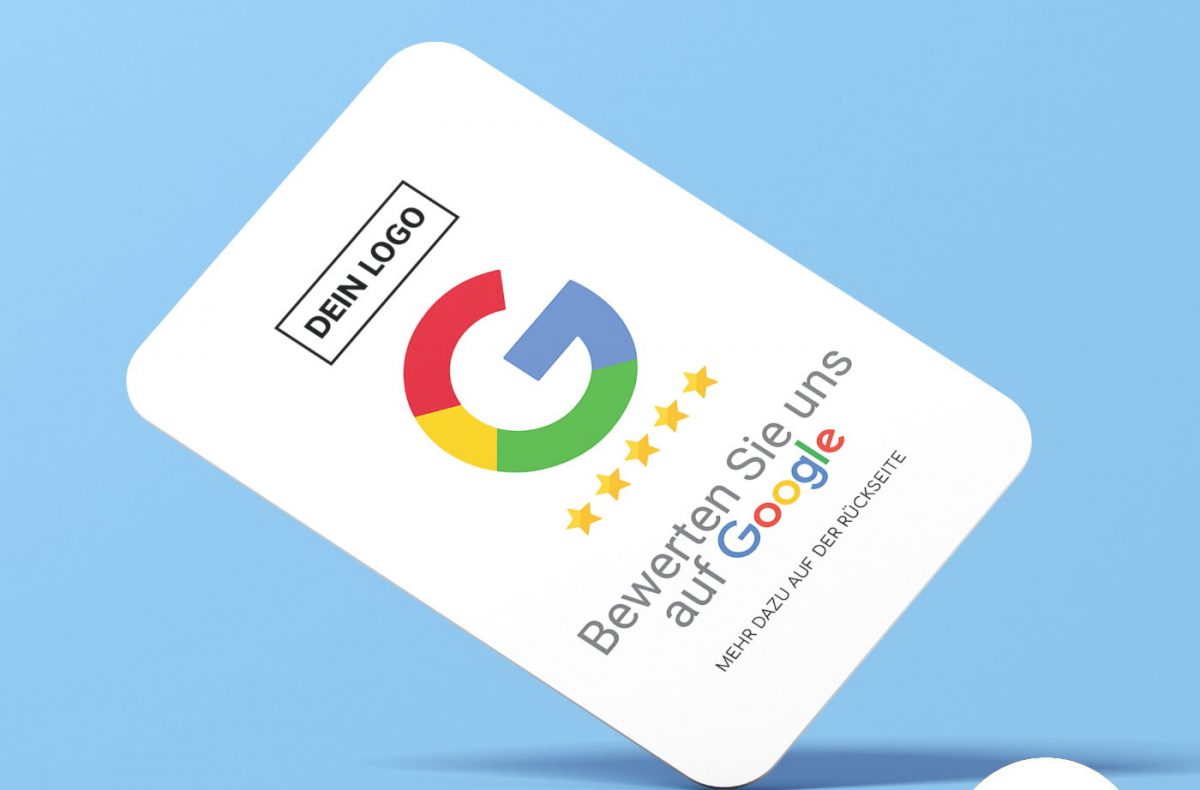 review+ google bewertungskarte visitenkarte standard sfront