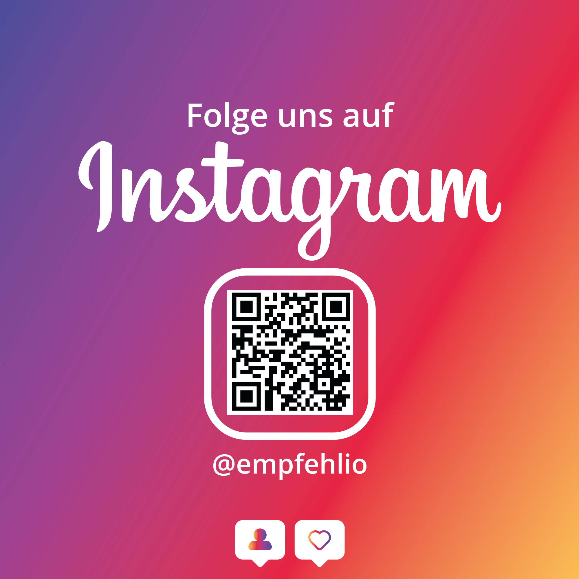 Aufkleber Sticker "Folge uns auf Instagram QUADRAT – Bild 1