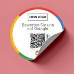 Bewerten Sie uns auf Google Aufkleber mit Google QR Code rund Clean Edition – Bild 2