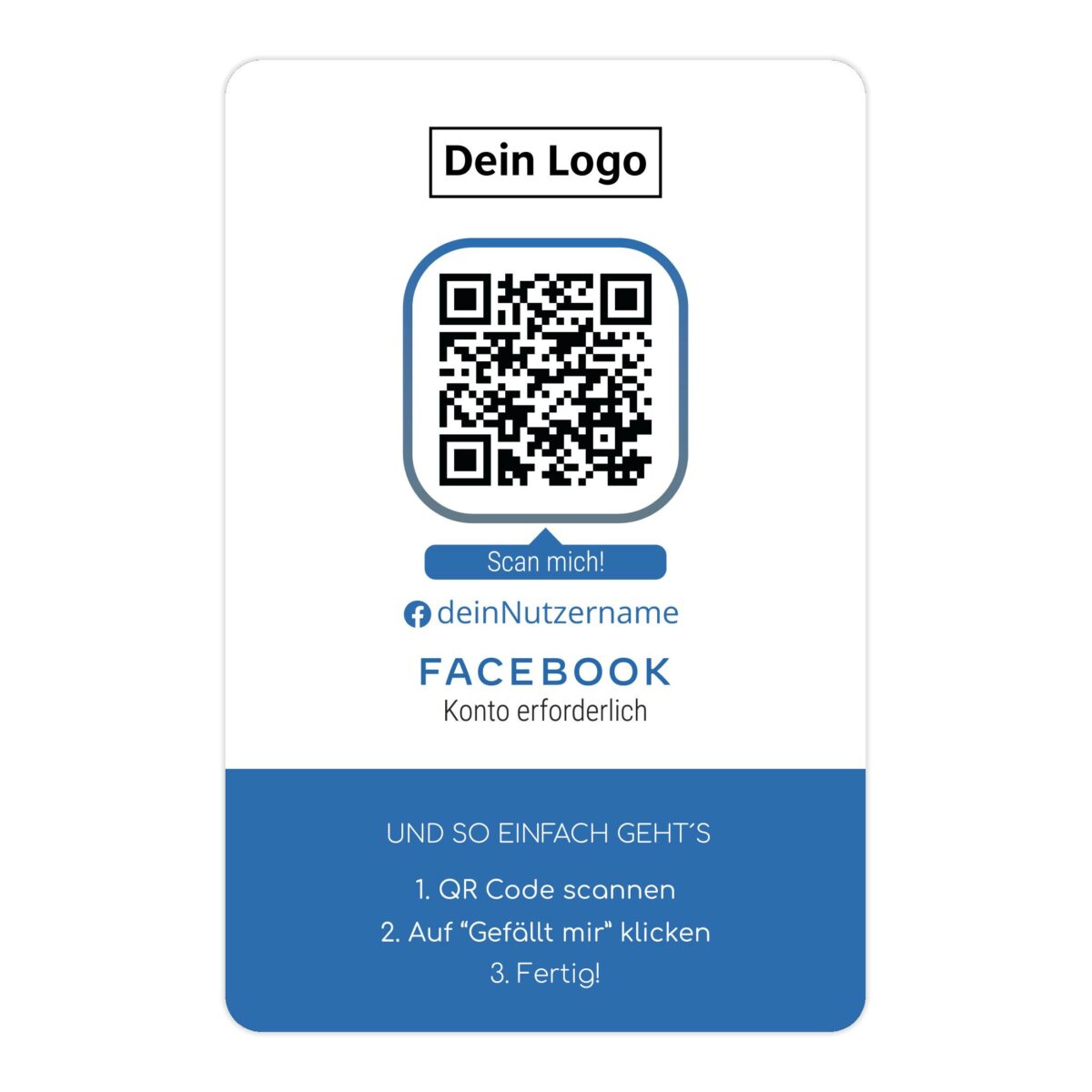 Folge uns auf Facebook Visitenkarte – Bild 3