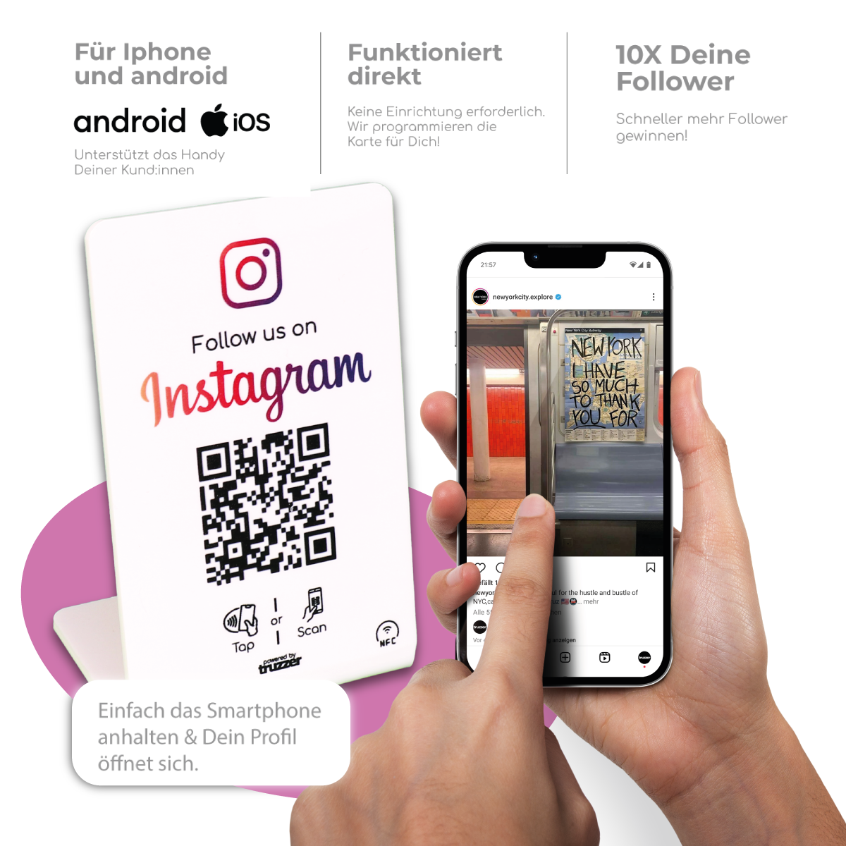 Follow us on Instagram NFC Stand / Display – Bild 5