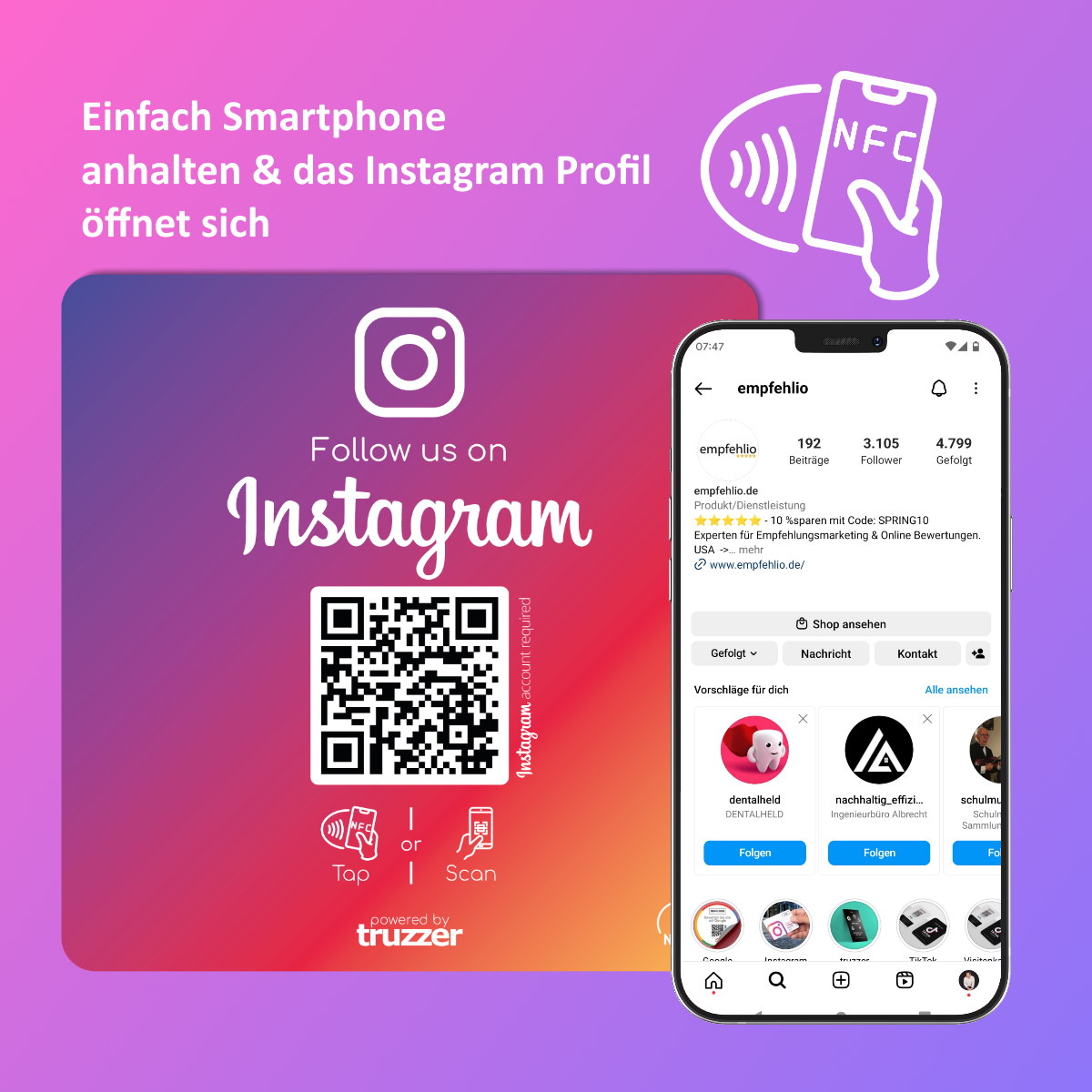 Instagram NFC Sticker "Square" mit Instagram QR Code – Bild 4