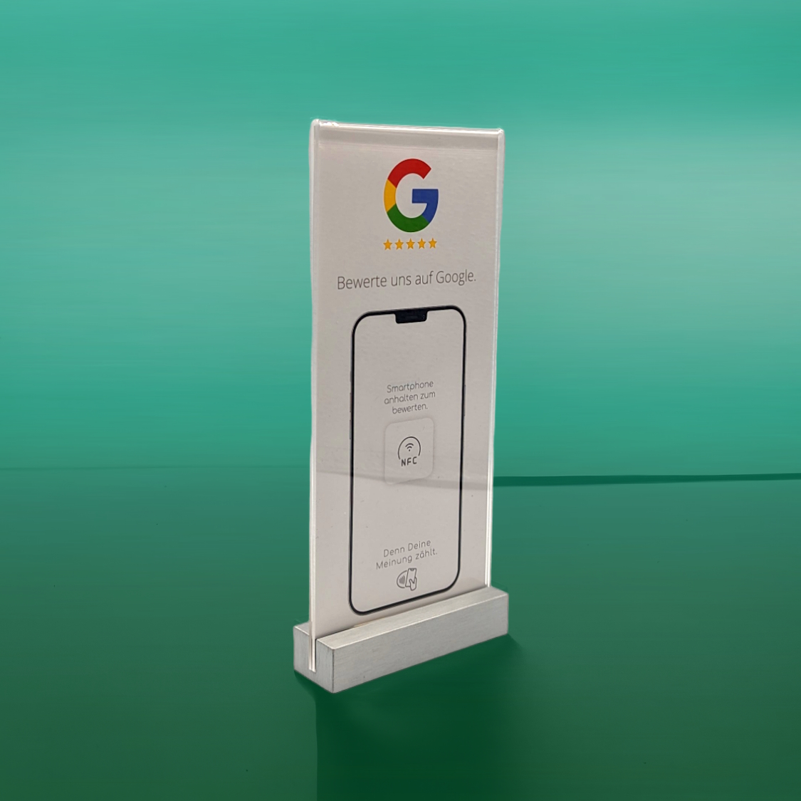 switchTAG clean - NFC Tischaufsteller mit wechselbarem Inlay – Bild 1