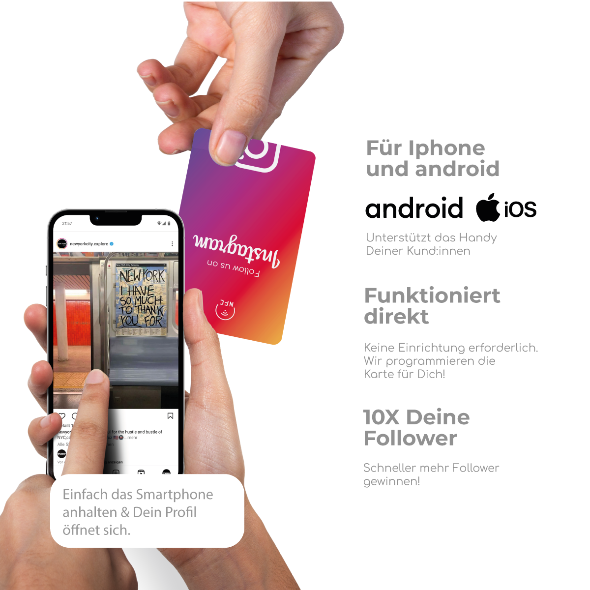 Follow us on Instagram NFC Card "Tap" – Bild 2