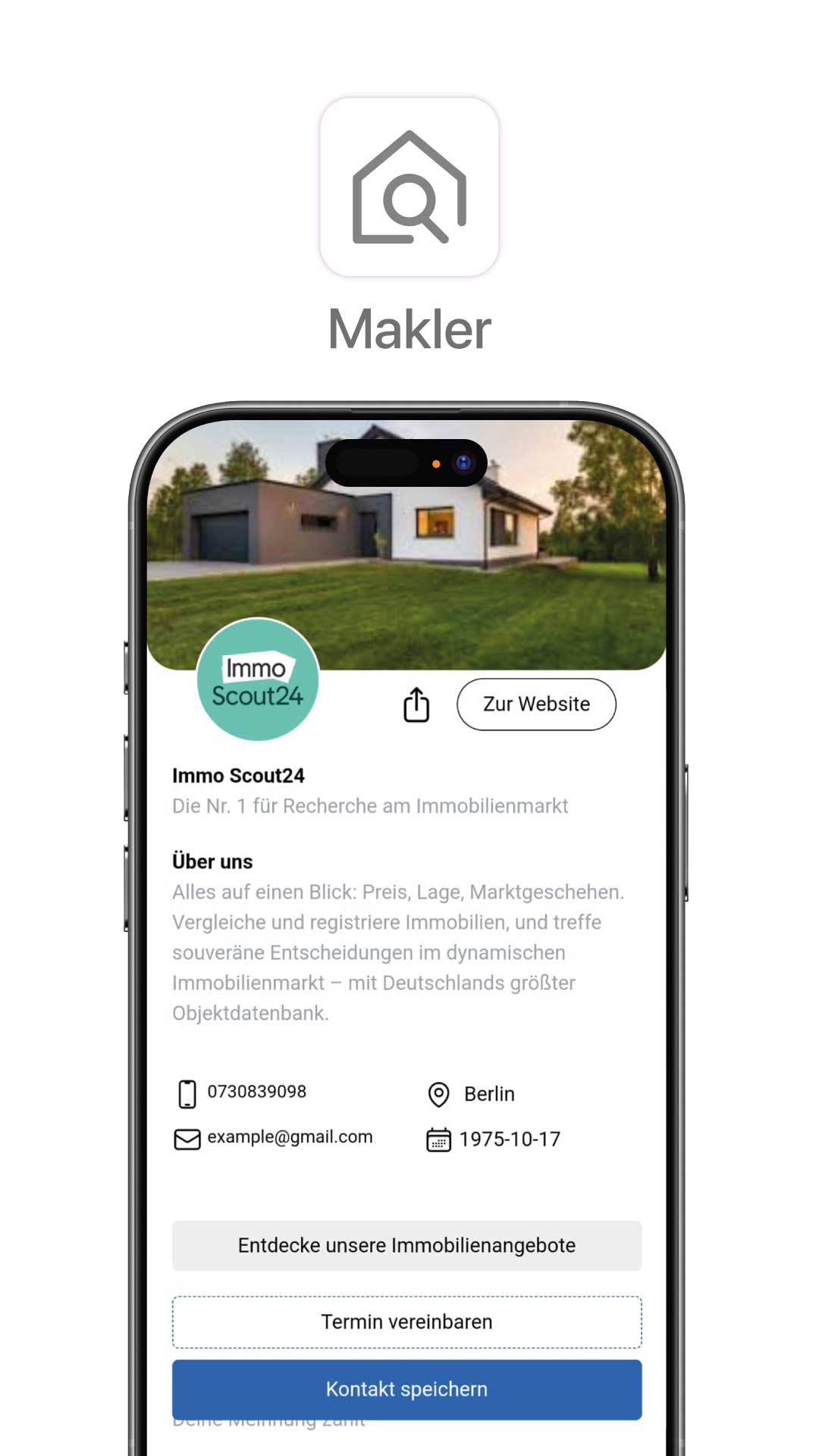 Mit Link zu Immobilienangeboten