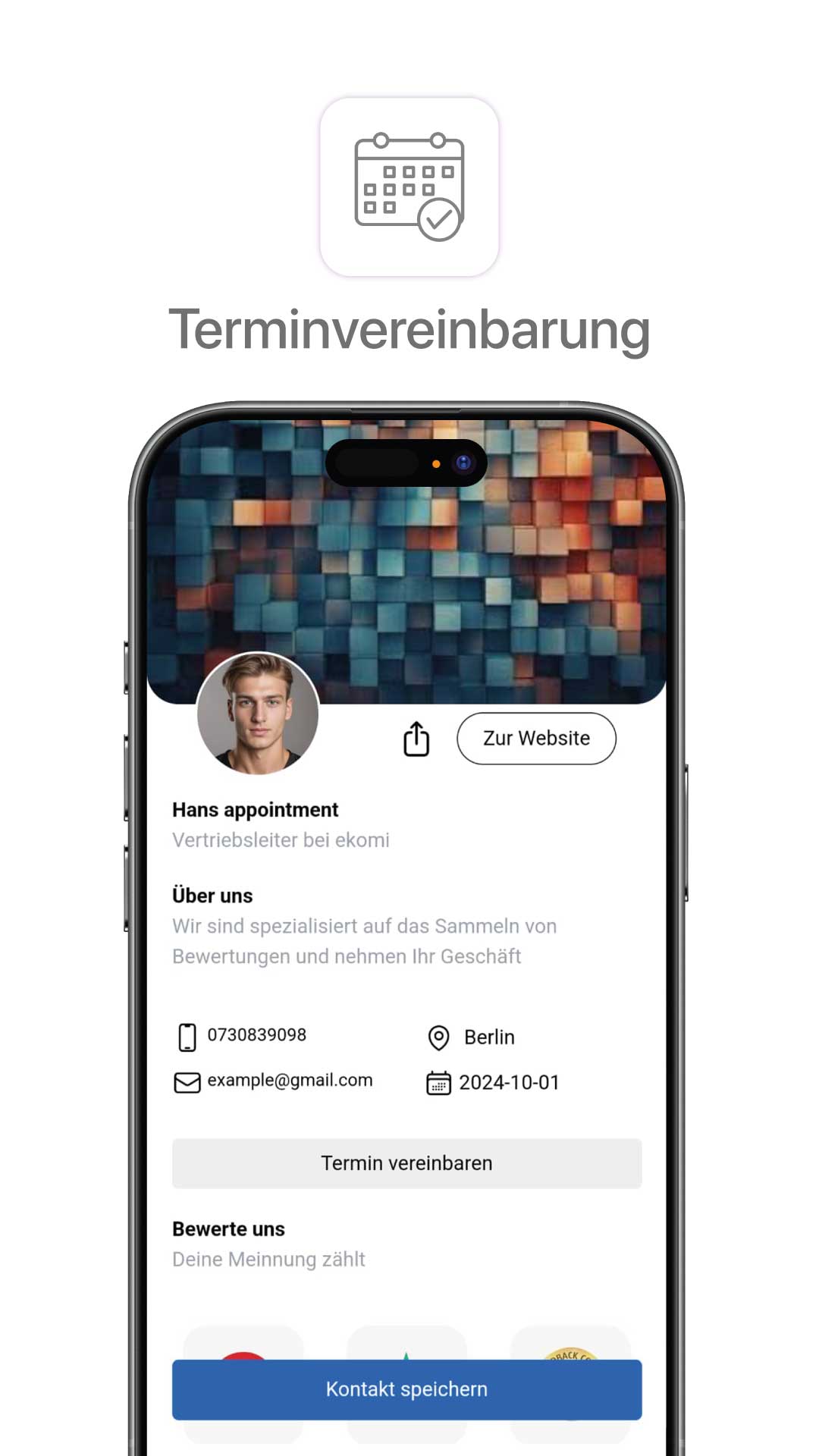 Mit Link zur Terminvereinbarung