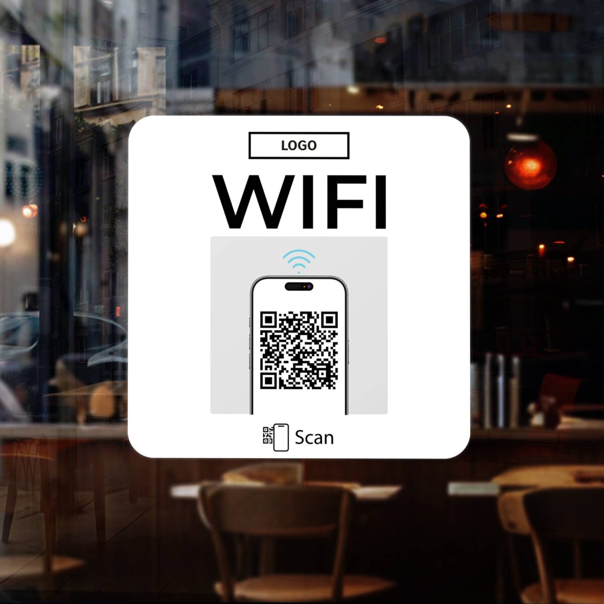 WIFI QR Code Aufkleber Sticker Clean – Bild 2