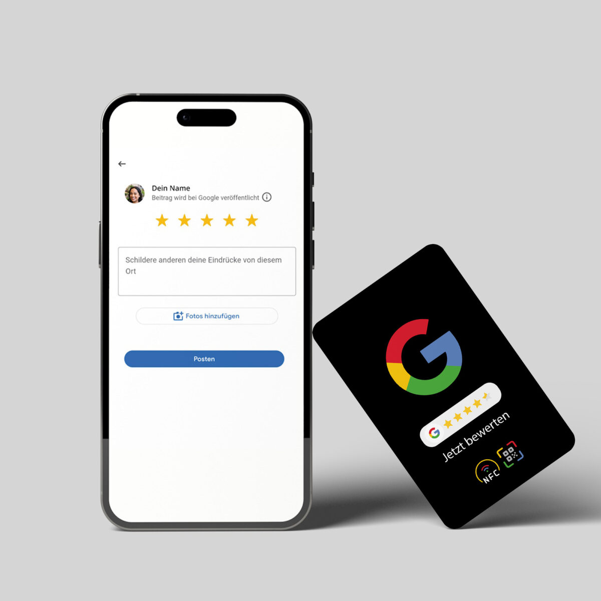 Google Bewertung NFC Karte "Color" mit Google Bewertung QR Code – Bild 22