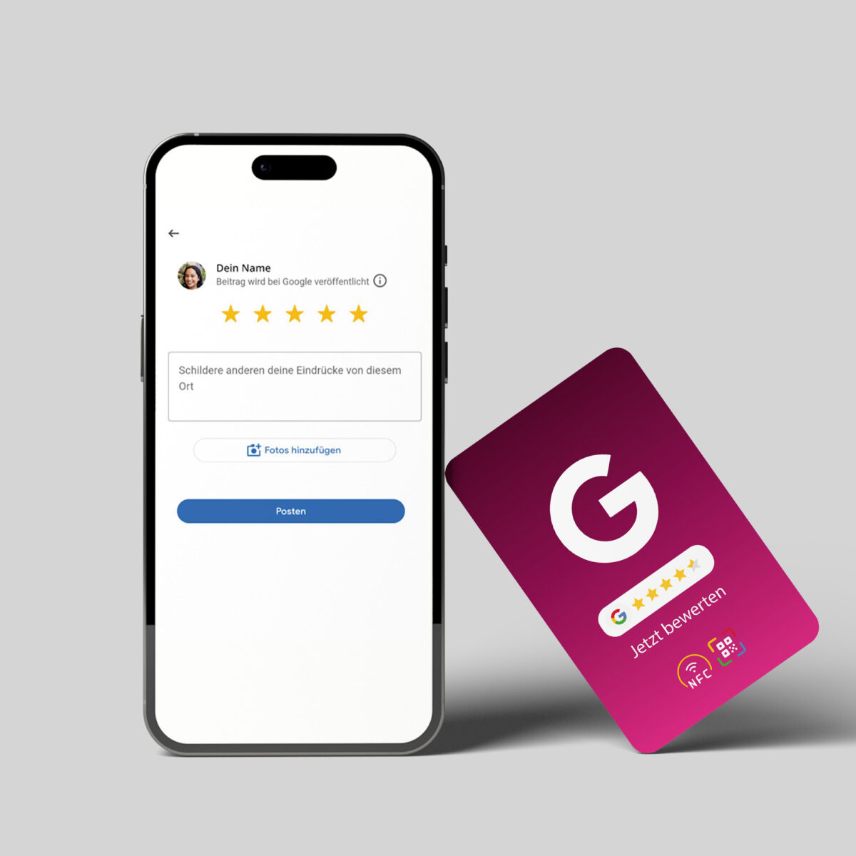 Google Bewertung NFC Karte "Color" mit Google Bewertung QR Code – Bild 6