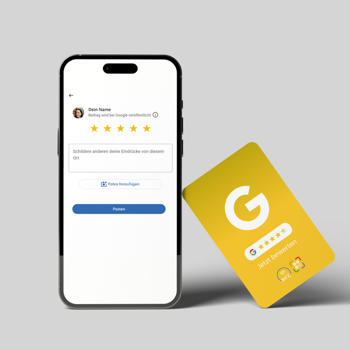 Google Bewertung NFC Karte "Color" mit Google Bewertung QR Code – Bild 18