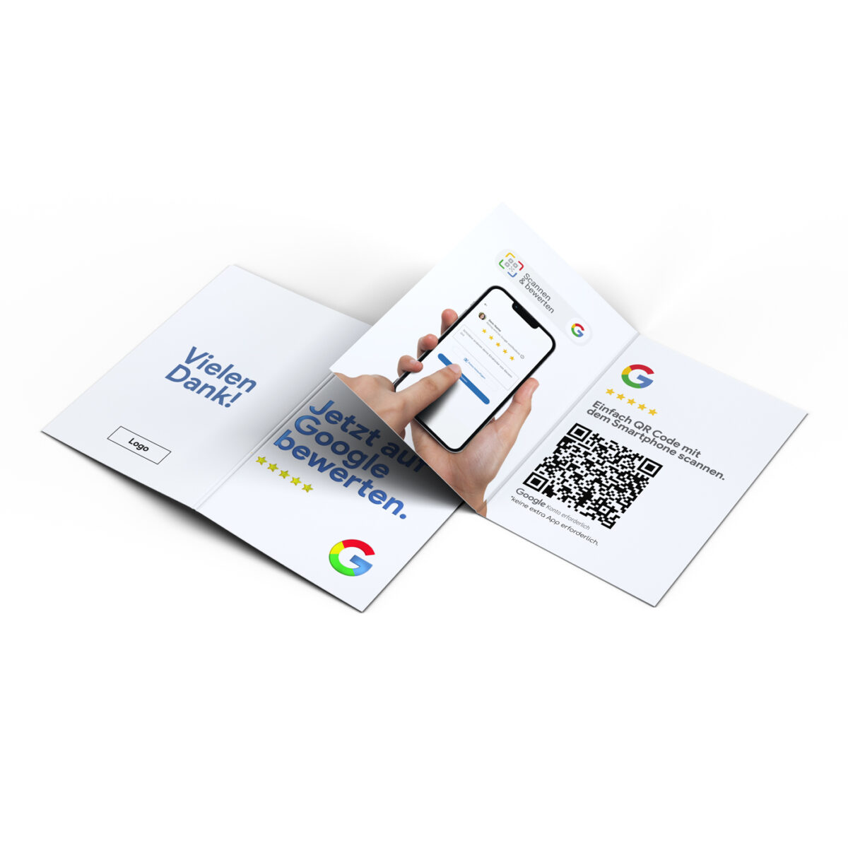 Google Bewertung QR Code Klapp-Visitenkarte mit edlem UV Lack – Bild 4