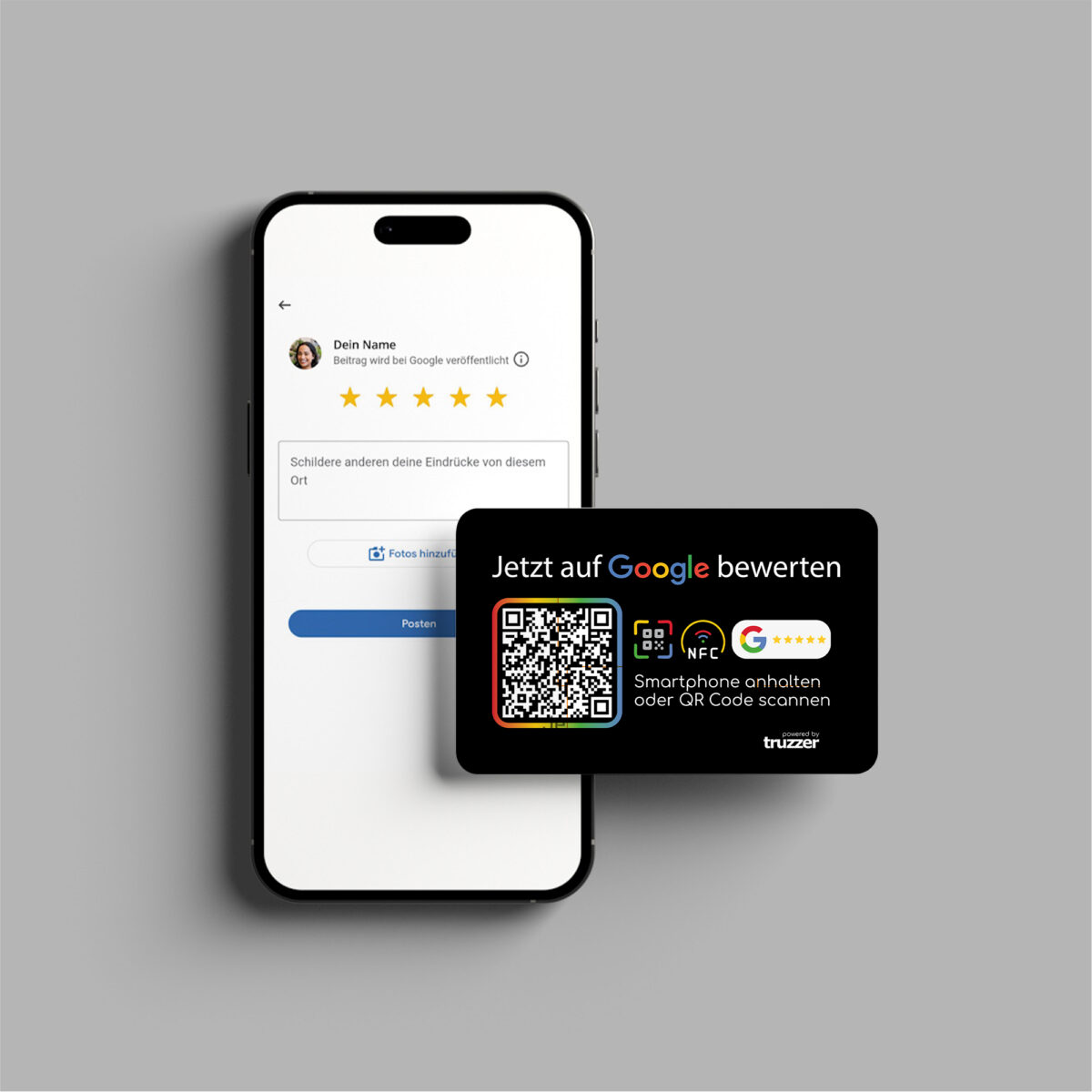 Google Bewertung NFC Karte "G" mit Google Bewertung QR Code – Bild 2