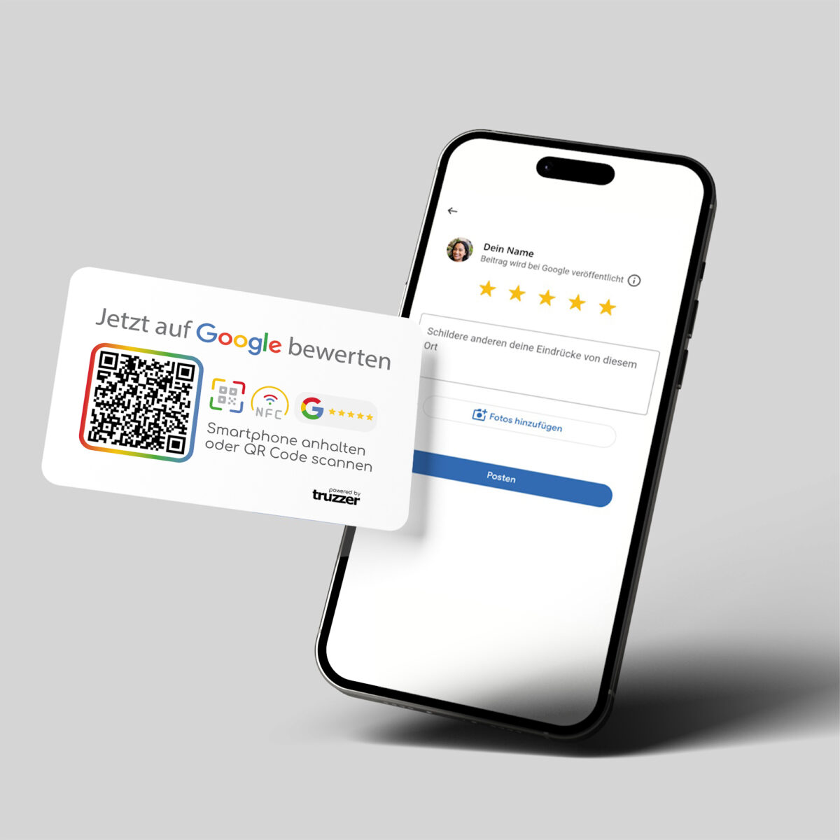Google Bewertung NFC Karte "G" mit Google Bewertung QR Code – Bild 8