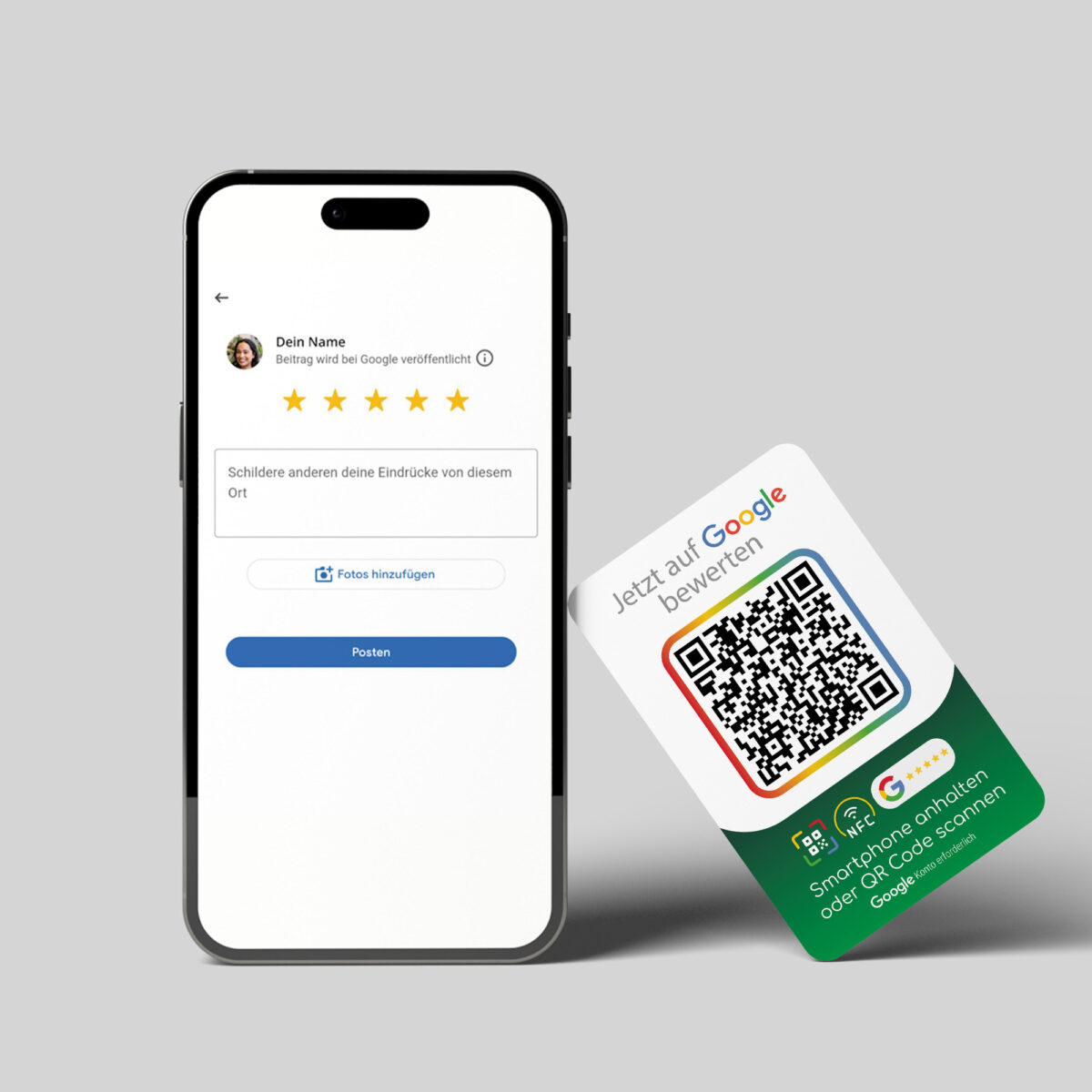 Google Bewertung NFC Karte "Color" mit Google Bewertung QR Code – Bild 11