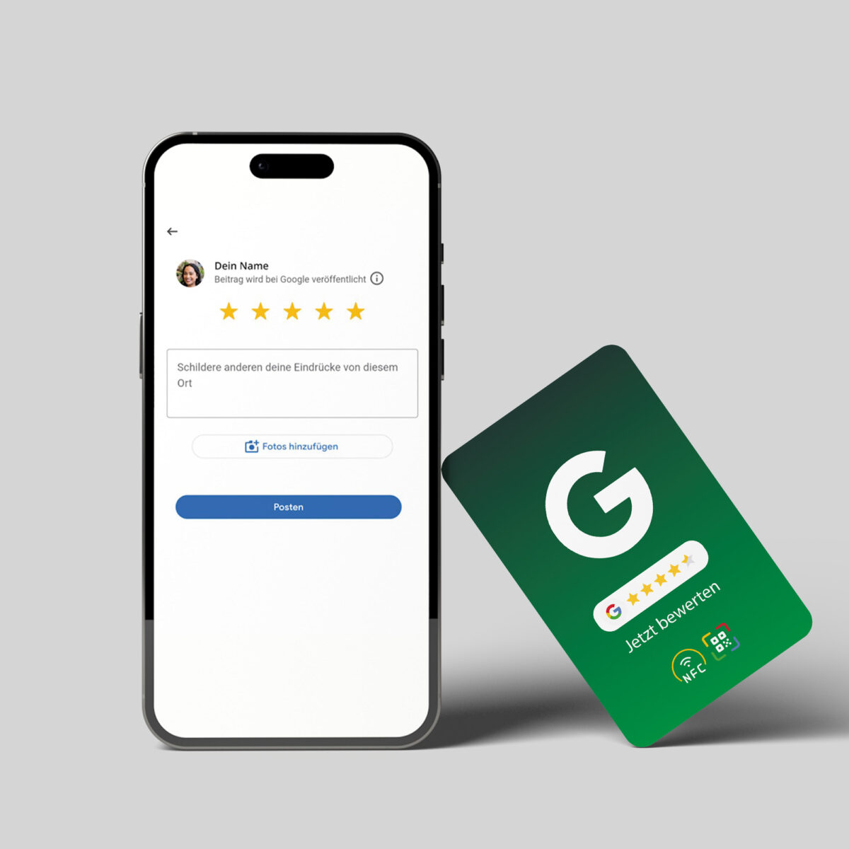 Google Bewertung NFC Karte "Color" mit Google Bewertung QR Code – Bild 10