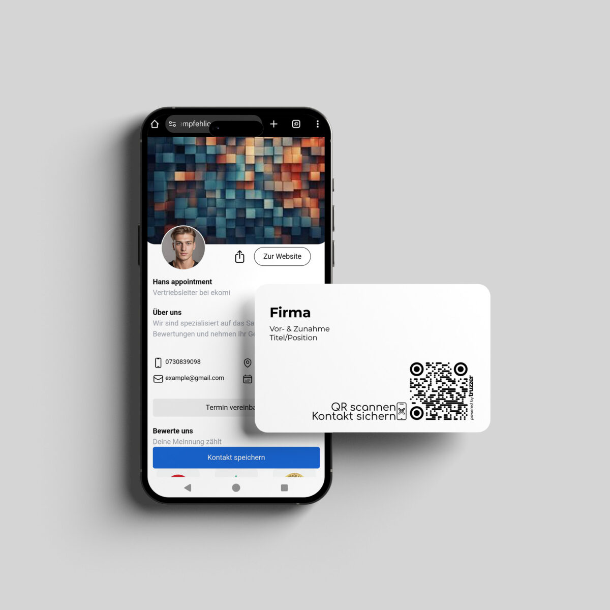 Smart QR Code Papier Visitenkarten – Bild 2