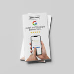 Google Bewertung Flyer - 9,9 × 21 cm | Mittelfalz | Mit QR-Code & Dankes-Seite