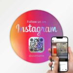 Instagram QR Code Sticker „Follow Us“ Rund – Hologramm Edition – 3 Größen