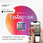 Instagram QR Code Sticker „Follow Us“ Rund – Hologramm Edition – 3 Größen – Bild 2