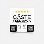 Gäste Feedback Sticker mit NFC & QR-Code