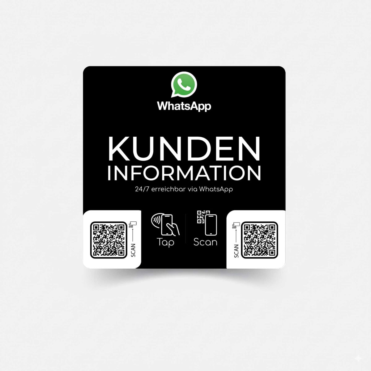 Kundeninformation WhatApp Smart Sticker mit NFC und QR Code – Bild 2
