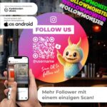 Instagram FollowMonster Sticker | QR Code Aufkleber | Follower-Magnet in 3 Größen – Bild 2