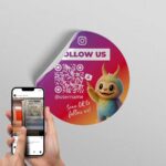 Instagram FollowMonster Sticker | QR Code Aufkleber | Follower-Magnet in 3 Größen
