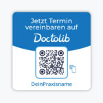 Doctolib QR-Sticker – Terminvereinbarung per Scan | Personalisierbar mit Praxisnamen