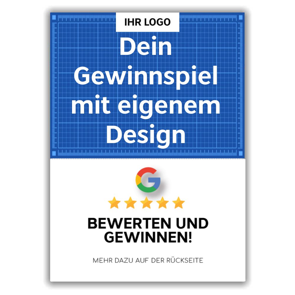 gooogle gewinnspiel aktionskarte eigenes design empfehlio Google Bewertungskarte Gewinnspiel – Bild 1