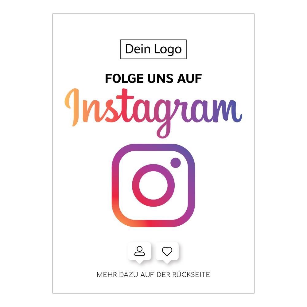 folge uns auf Instagram Karte clean mit QR Code empfehlio vorderseite s Folge uns auf Instagram Karte "Clean" – Bild 1