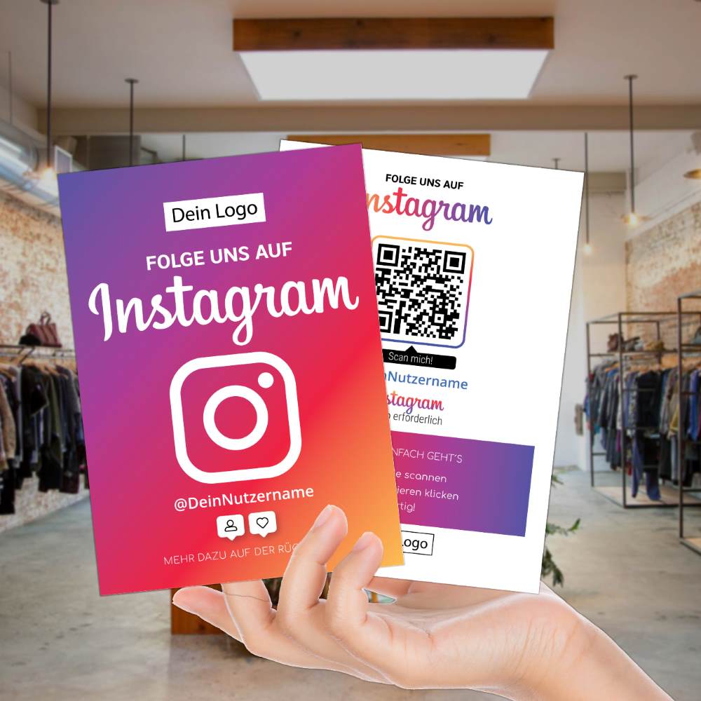 folge uns auf Instagram visitenkarte mit QR Code empfehlio color SC Folge uns auf Instagram Karte "Color" – Bild 1