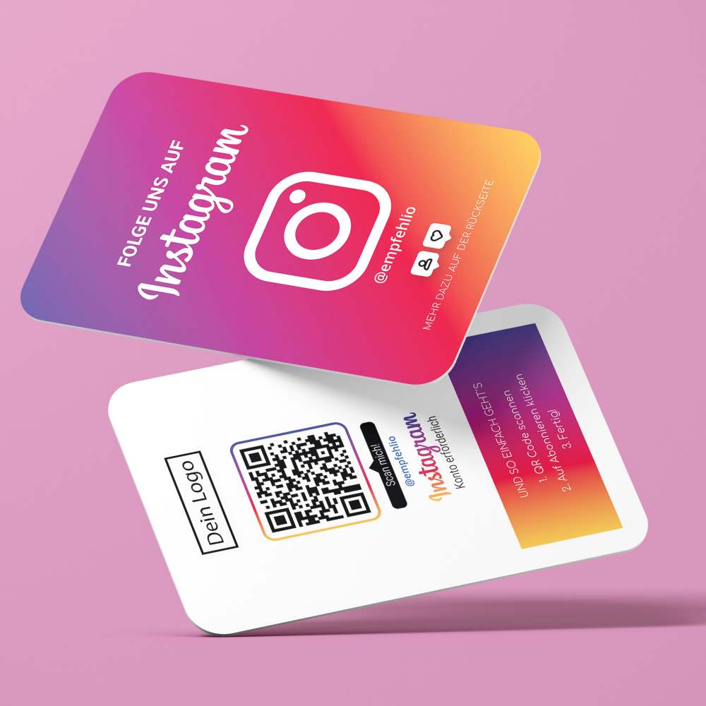 folge uns auf instagram visitenkarte color empfehlio 2 Folge uns auf Instagram Visitenkarte "Color" mit Instagram QR Code – Bild 1