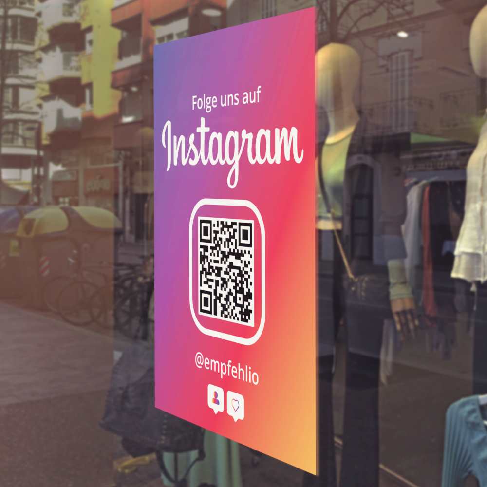 folge uns auf instagram aufkleber hochkant empfehlio Aufkleber Sticker "Folge uns auf Instagram" Hochkant – Bild 1