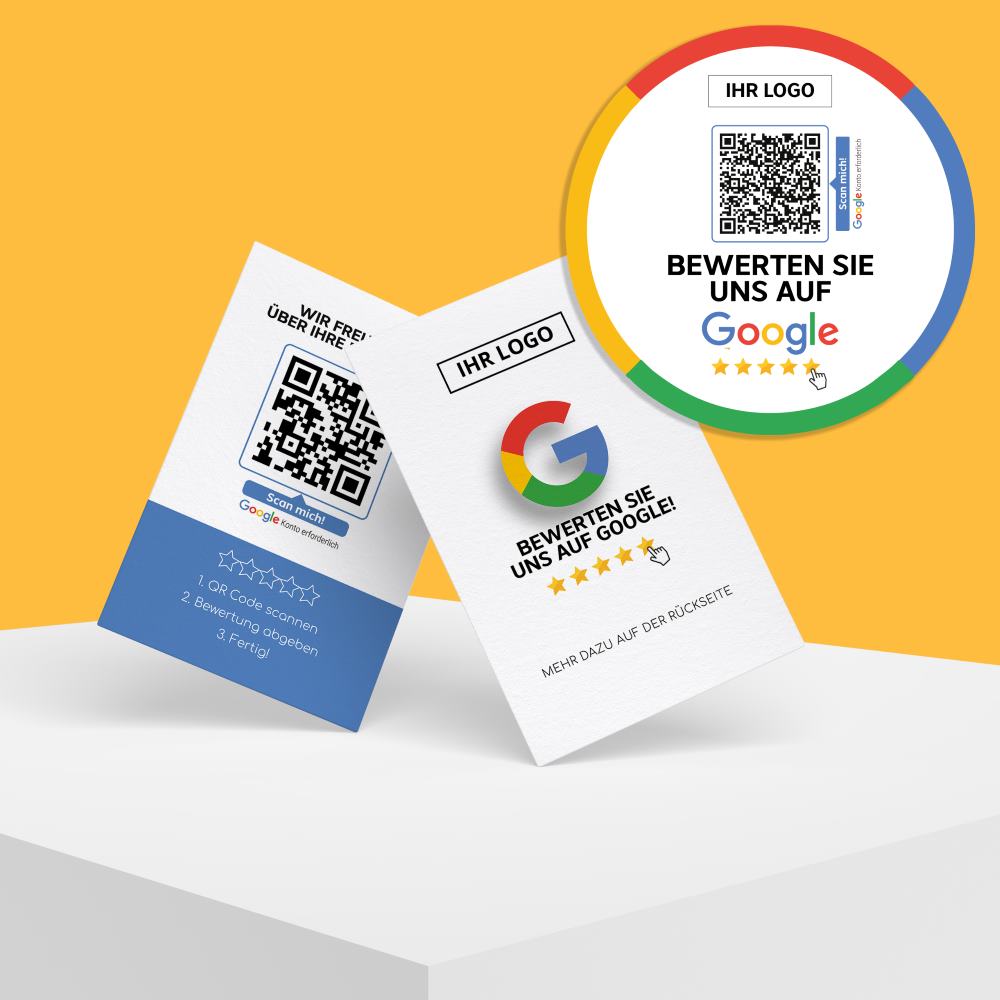 google paket 2 Bewerten Sie uns auf Google Paket 2 - DIN A6 Karten und Aufkleber – Bild 1
