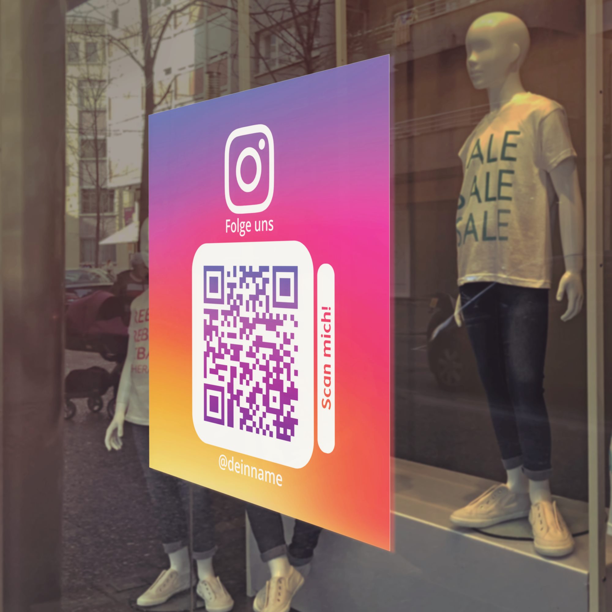 Instagram-Aufkleber-Quadrat-2021 Schaufenster Instagram Aufkleber Square Color – Bild 1