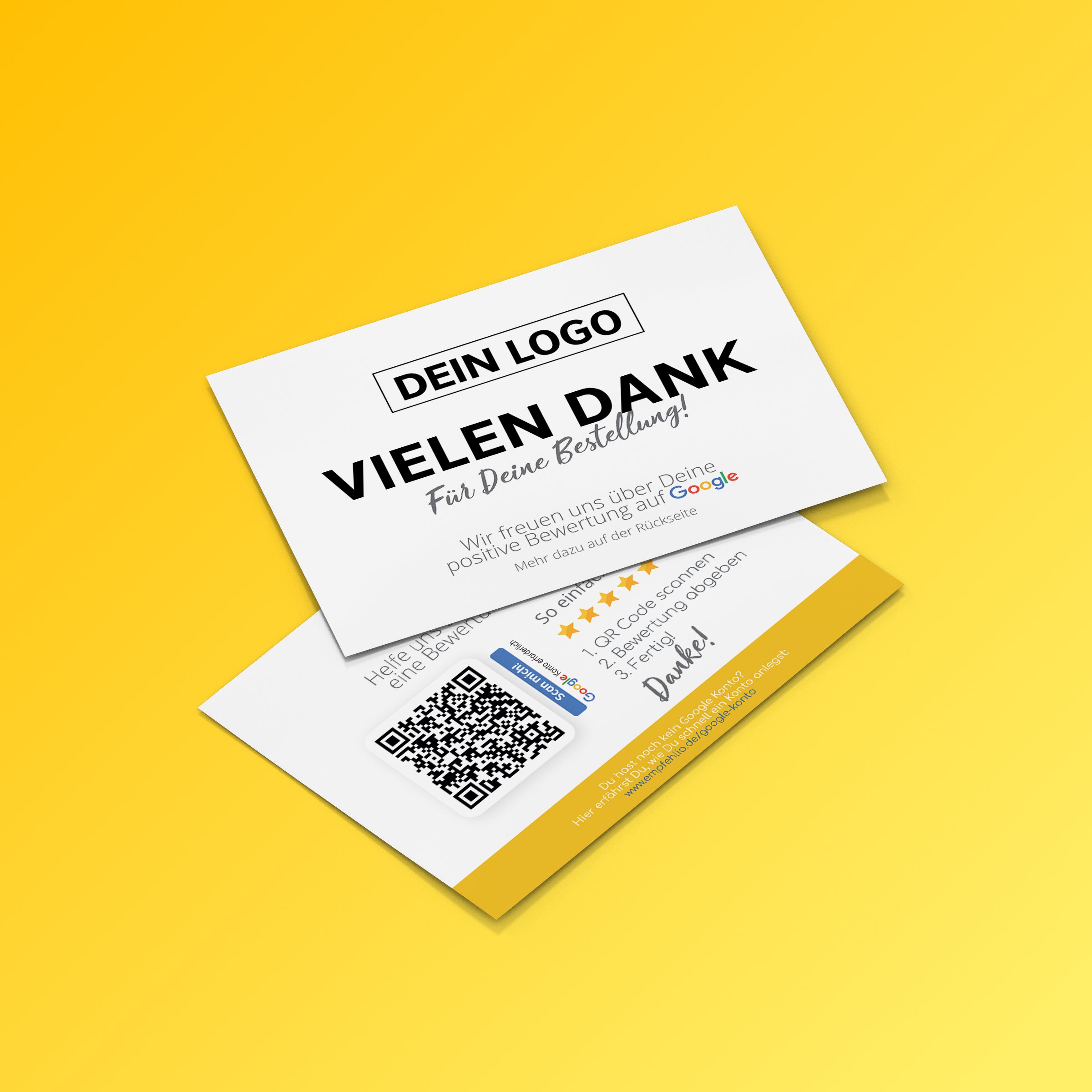 dankeskarte empfehlio google bewertung bestellung du full Danke für deine Bestellung Karte mit Google Bewertung – Bild 1