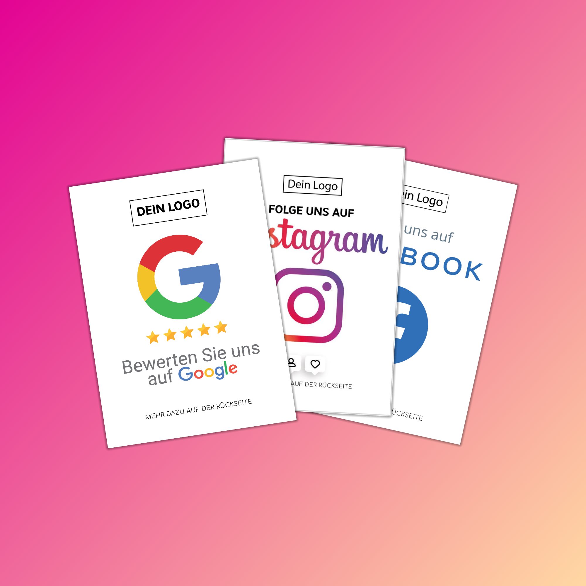 social media karten paket mit qr code empfehlio 2 Social Media Karten Paket Essential – Bild 1