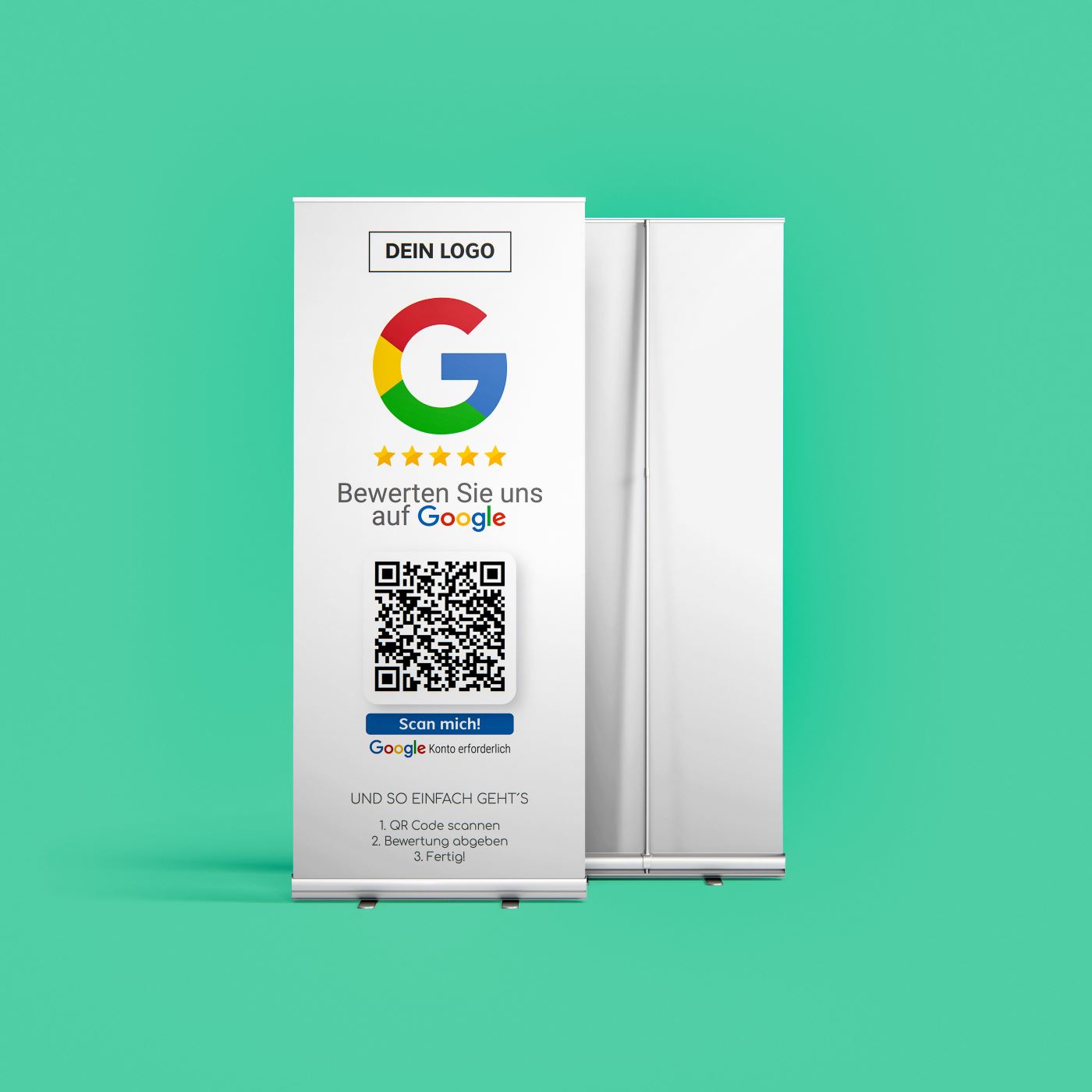 bewerte uns auf google roll up banner social media banner empfehlio Bewerte uns auf Google Roll Up Banner – Bild 1